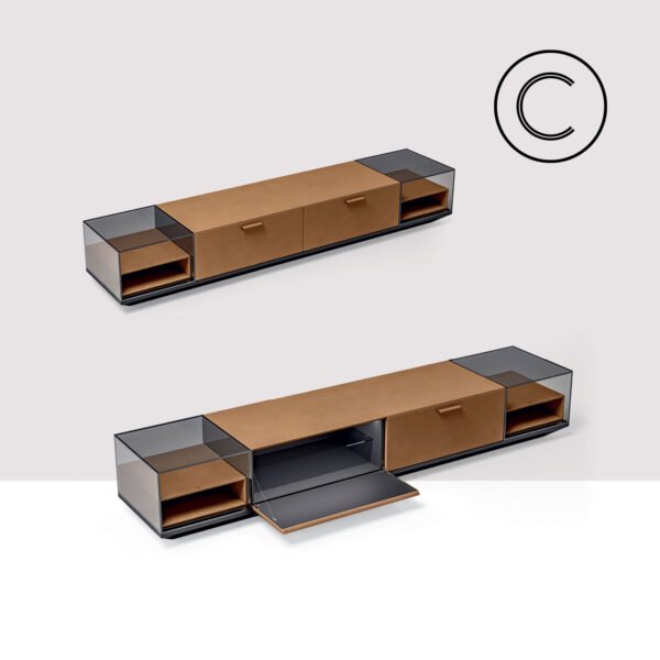 Floor-standing TV cabinet living room home 2025 new small apartment light luxury high-end coffee table TV cabinet combination - 图片 3