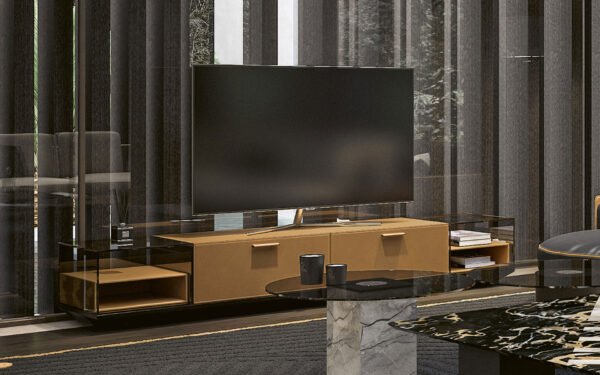 Floor-standing TV cabinet living room home 2025 new small apartment light luxury high-end coffee table TV cabinet combination