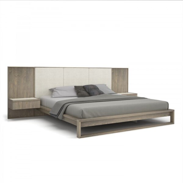 Solid wood bed simple modern 1.5m home double bed tatami 1.2 rental room economical single bed frame - 图片 2