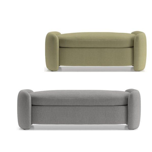 Nordic Internet celebrity ins style lambskin storage bed end stool retro cloakroom shoe bench long bench milk sofa bench - 图片 2