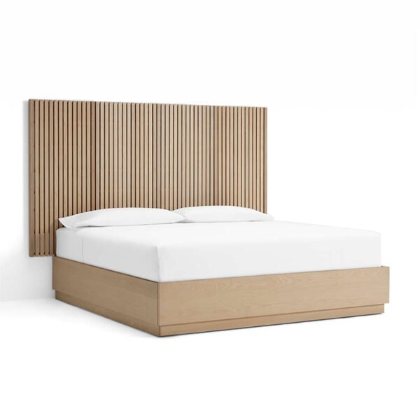 BED-0002 Resort hotel bedroom Queen size bed , Batten Queen Plinth-Base Bed and Panels - 图片 4
