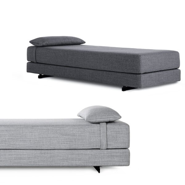 Minimalist fabric sofa small apartment Nordic modern simple single three four person living room straight folding sofa - 图片 2