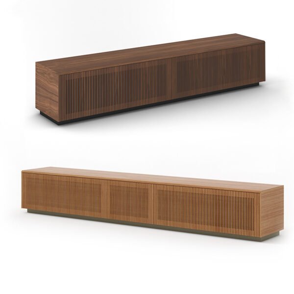 Solid wood TV cabinet living room floor rock slab light luxury TV cabinet home high cabinet rock slab integrated whole house furniture cabinet - 图片 2