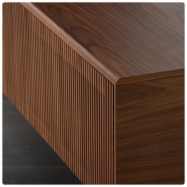 Solid wood TV cabinet living room floor rock slab light luxury TV cabinet home high cabinet rock slab integrated whole house furniture cabinet - 图片 3