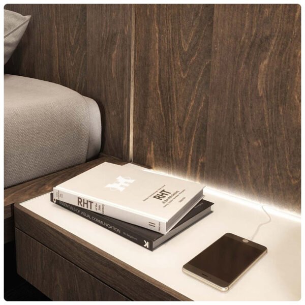 BED-0001, Hotel room kingszie bed , solid ashwood bed base, plywood with natural veneer - 图片 3