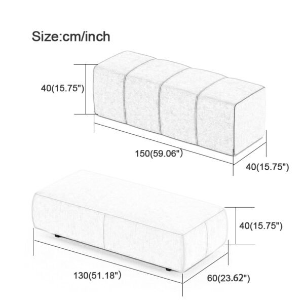 Low stool entrance porch shoe changing stool leisure rest long bench sofa stool home bedroom bed end stool makeup stool - 图片 4