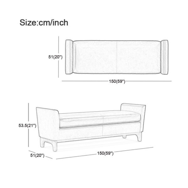 Nordic light luxury bedroom bed end stool bedside stool leather bench bed bedside stool living room small sofa stool solid wood - 图片 2