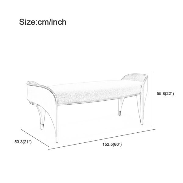 Italian light luxury bed end stool home living room shoe bench low stool modern stainless steel metal bench bedroom bedside stool - 图片 3