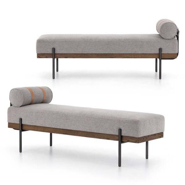 Nordic simple modern creative movable coffee table sofa stool solid wood shoe bench bedroom fabric bed end bench bench - 图片 5
