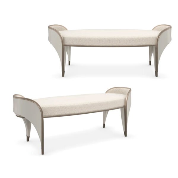 Italian light luxury bed end stool home living room shoe bench low stool modern stainless steel metal bench bedroom bedside stool - 图片 4