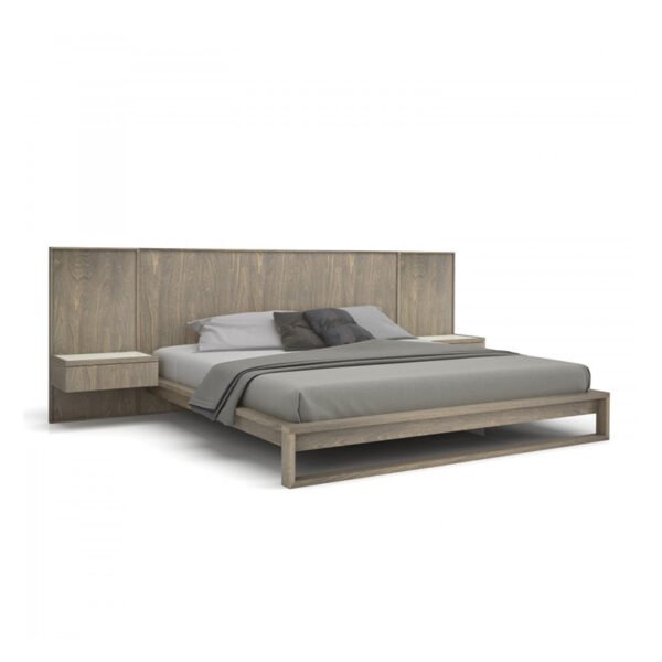Solid wood bed simple modern 1.5m home double bed tatami 1.2 rental room economical single bed frame - 图片 6
