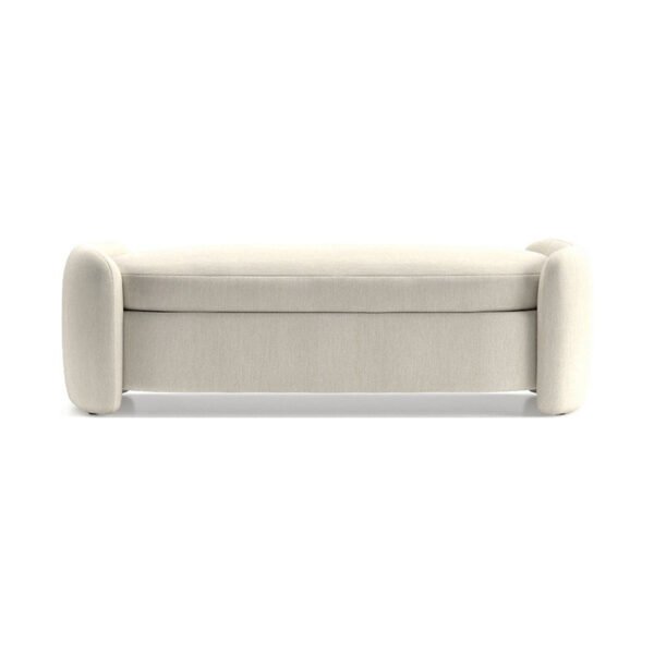 Nordic Internet celebrity ins style lambskin storage bed end stool retro cloakroom shoe bench long bench milk sofa bench - 图片 7