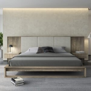 Solid wood bed simple modern 1.5m home double bed tatami 1.2 rental room economical single bed frame