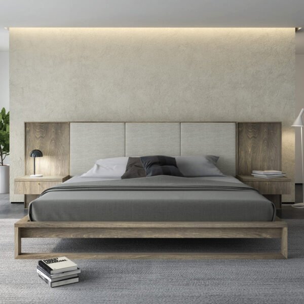 Solid wood bed simple modern 1.5m home double bed tatami 1.2 rental room economical single bed frame