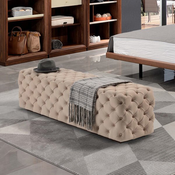 Light luxury long sofa shoe bench clothing store log dressing bedroom foot pedal changing stool try on shoe bench bed end stool