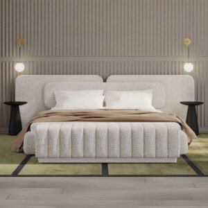 BED-0003, Luxury hotel king size bed, Grandiose headboard & Sturdy comfortable frame